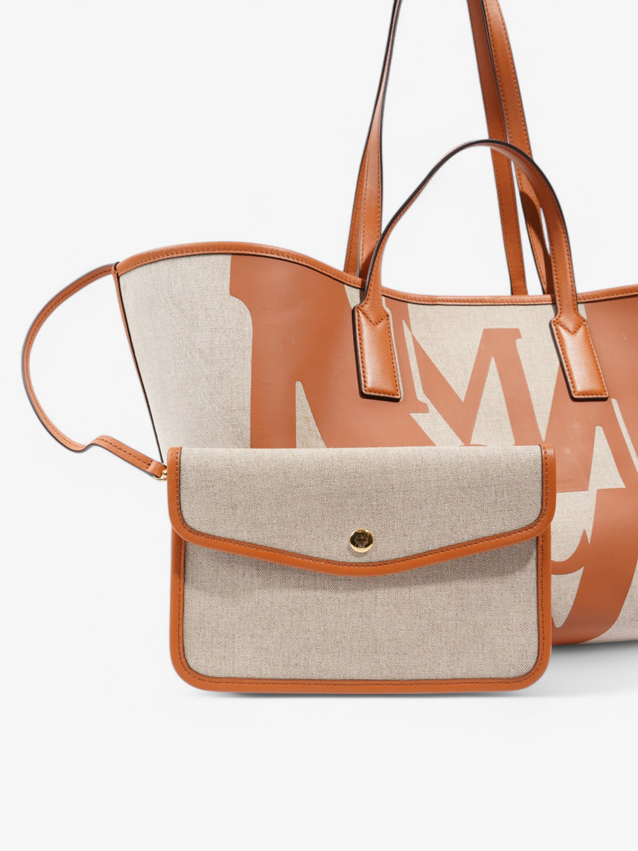 MCM Large Tote Bag Beige  / Brown Canvas Large Image 9