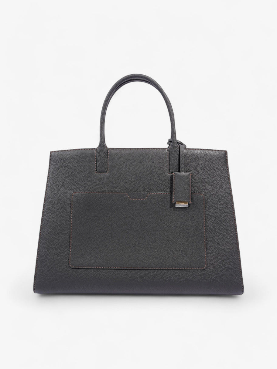 Burberry TB Tote Black Grained Leather Medium Image 4