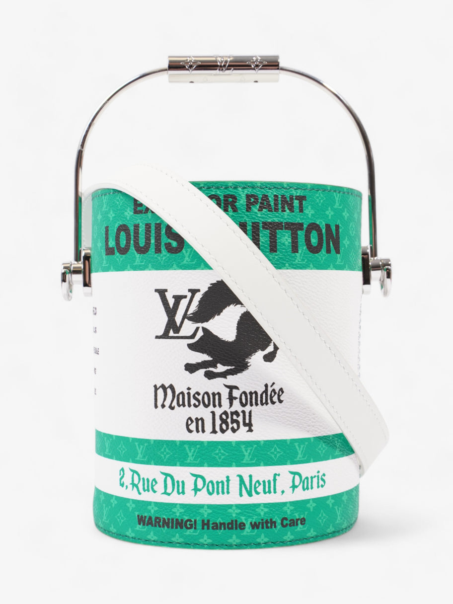 Louis Vuitton Paint Can Bag Green / White / Black Leather Image 2
