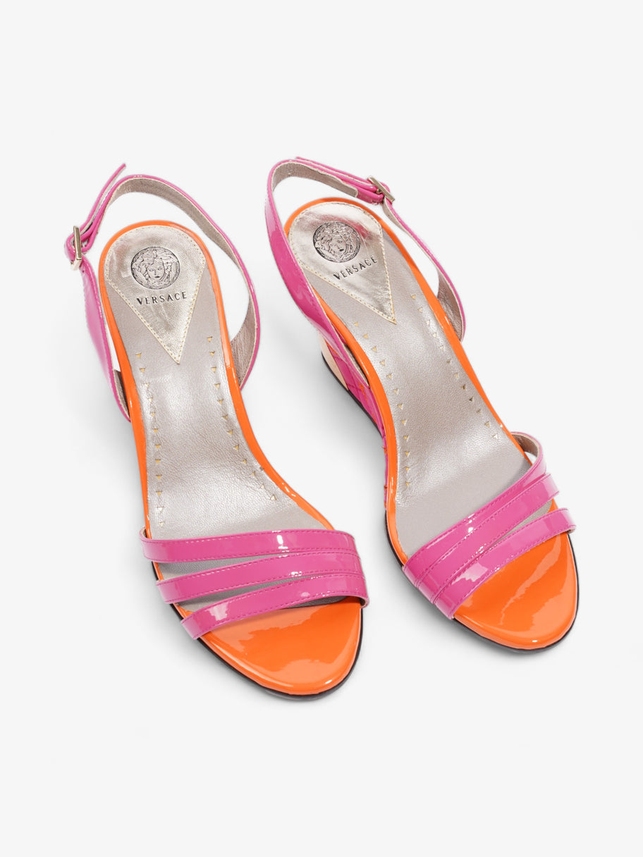 Versace Sandal Wedges 80mm Pink / Orange Patent Leather EU 36 UK 3 Image 8