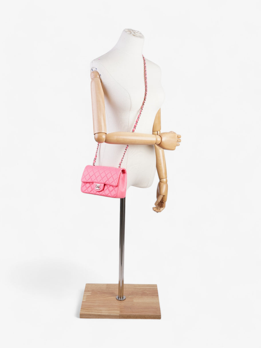 Chanel Classic Flap Neon Pink Lambskin Leather Mini Image 2