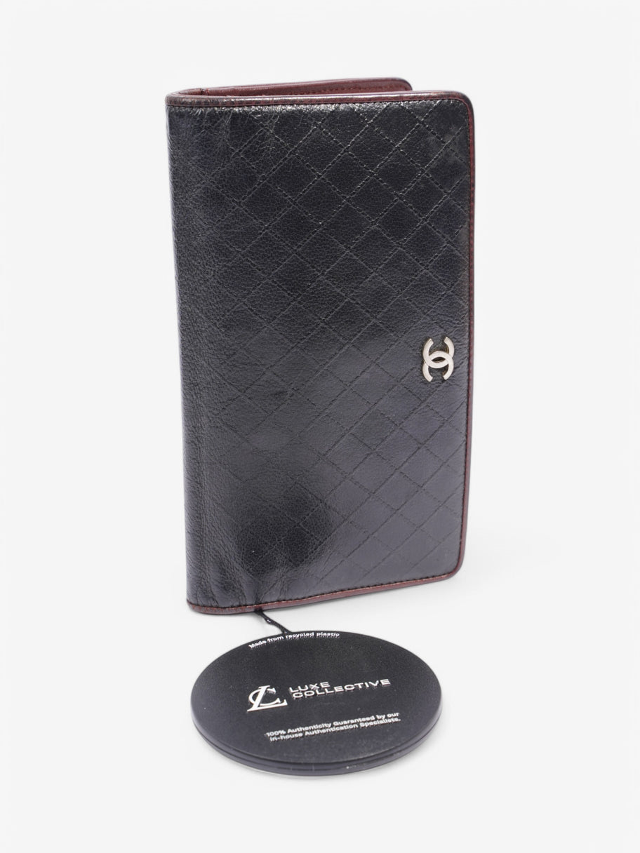 Chanel CC Wallet Black / Maroon Leather Image 8
