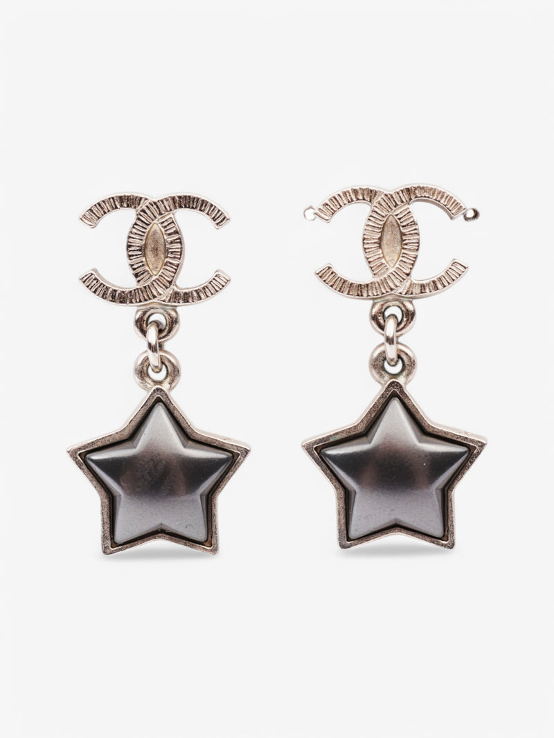  Chanel Star Stud Earrings Black Base Metal