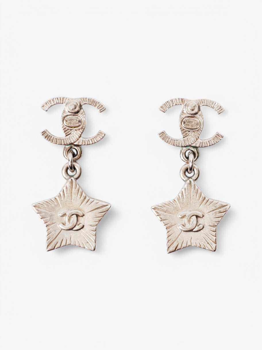 Chanel Star Stud Earrings Black Base Metal Image 2