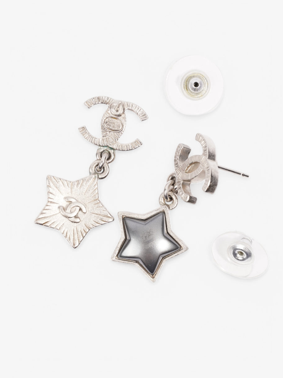 Chanel Star Stud Earrings Black Base Metal Image 5