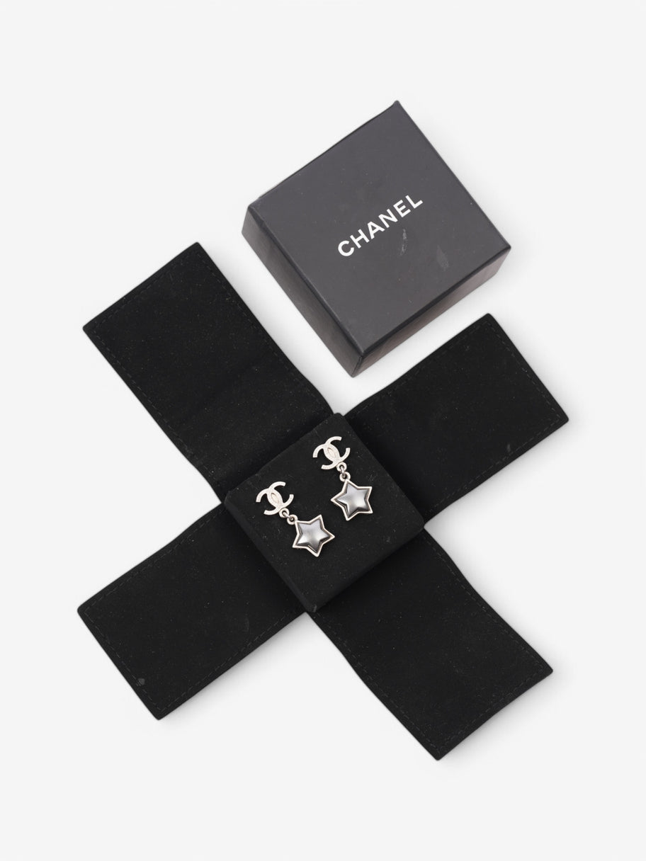 Chanel Star Stud Earrings Black Base Metal Image 6