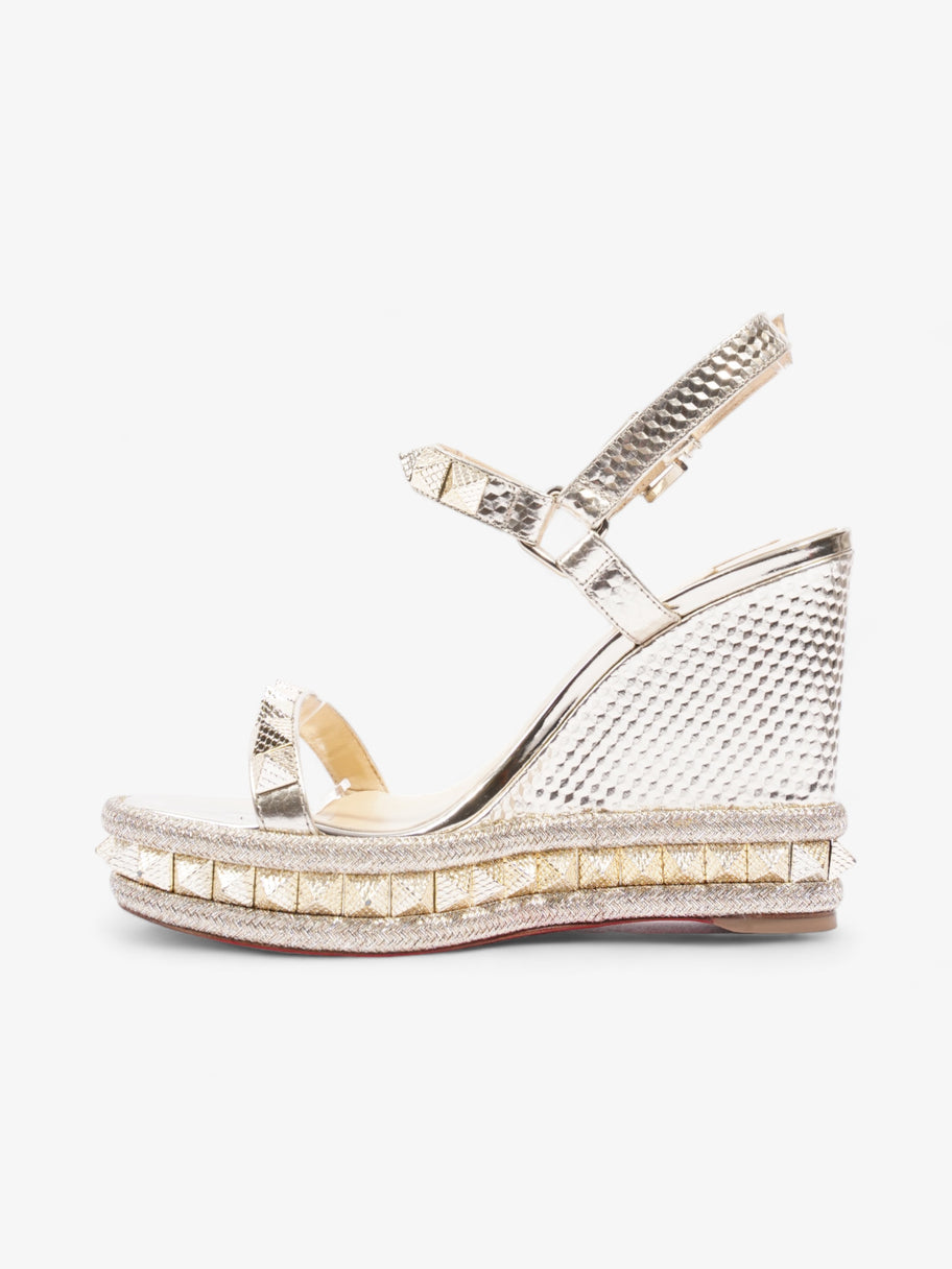 Christian Louboutin Pyraclou Wedge 110mm Gold Calfskin Leather EU 36 UK 3 Image 3