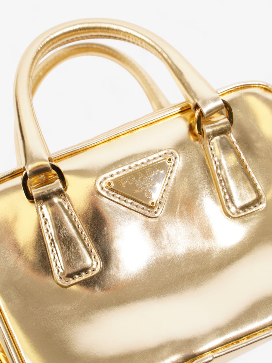 Prada Vitello Handbag Gold Leather Mini Image 7
