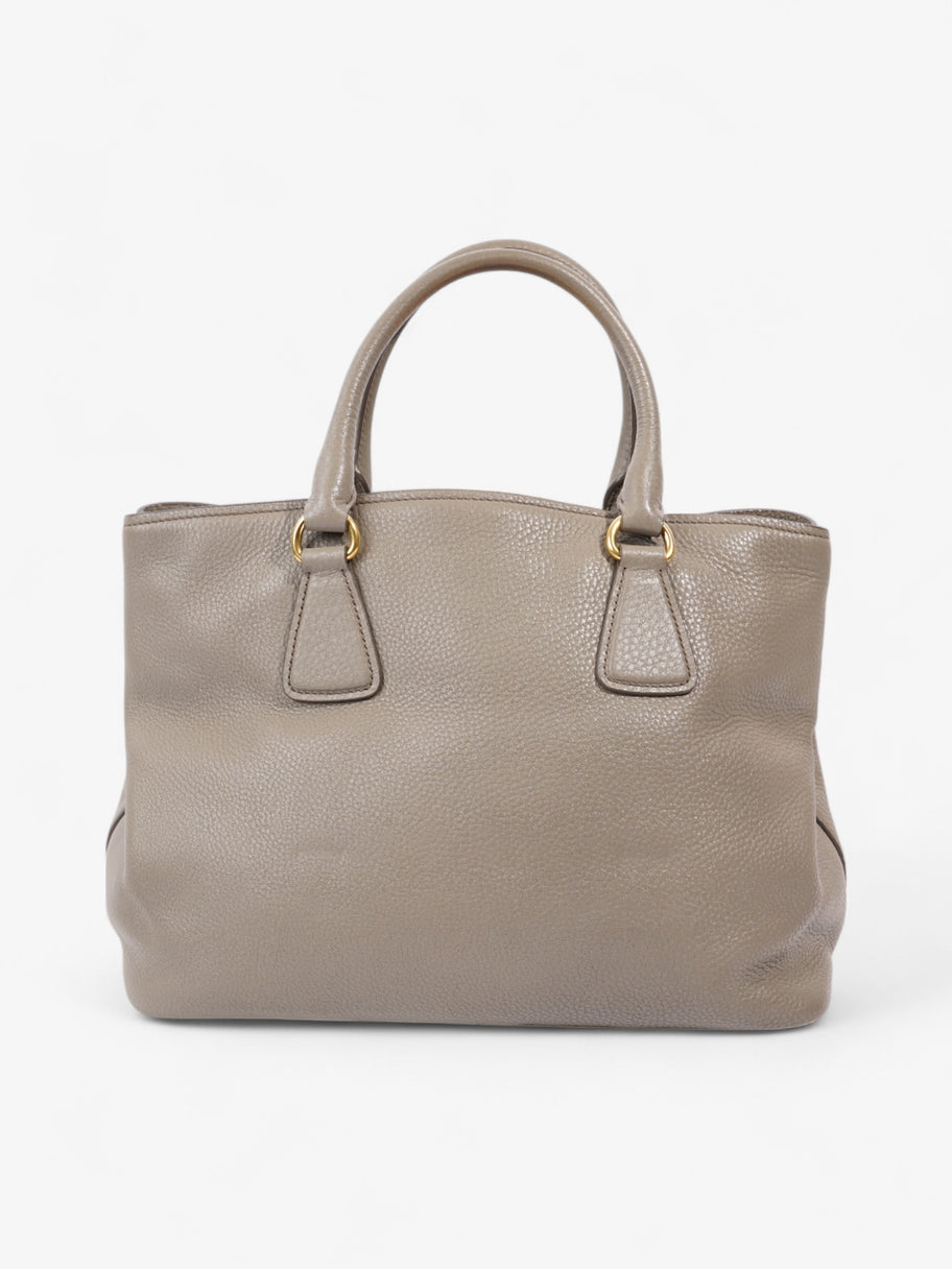Prada Vitello Daino Middle Zip Tote Grey Leather Image 4