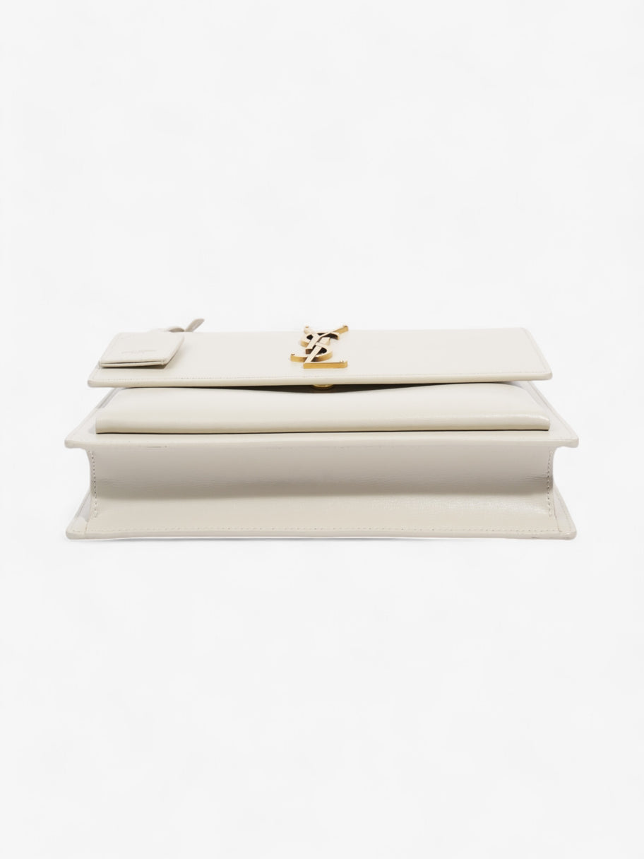 Saint Laurent Sunset White Calfskin Leather Medium Image 6