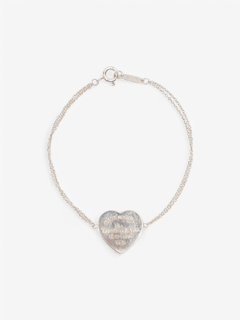  Tiffany and Co Heart Tag Double Chain Bracelet Silver Silver Sterling