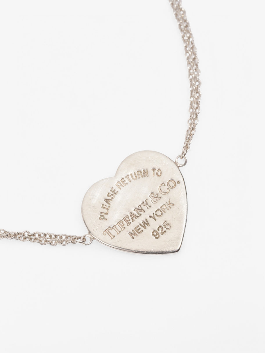 Tiffany and Co Heart Tag Double Chain Bracelet Silver Silver Sterling Image 2