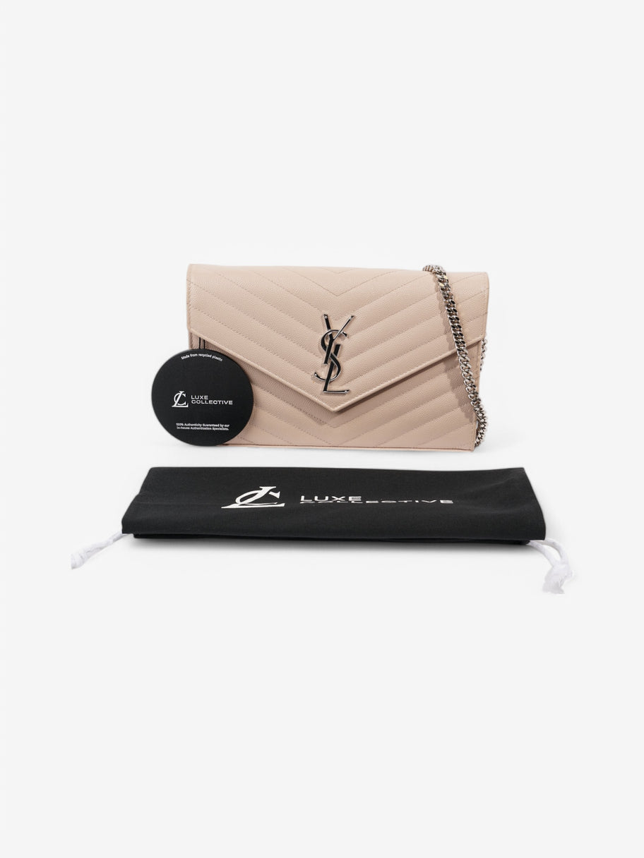 Saint Laurent Cassandre Chain Wallet Light Pink Calfskin Leather Image 10
