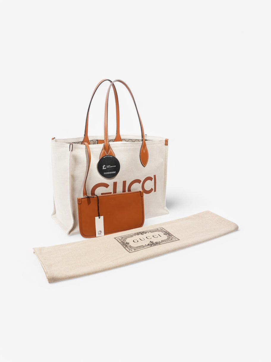 Gucci Gucci Logo-print  White  / Brown Canvas Large Image 11