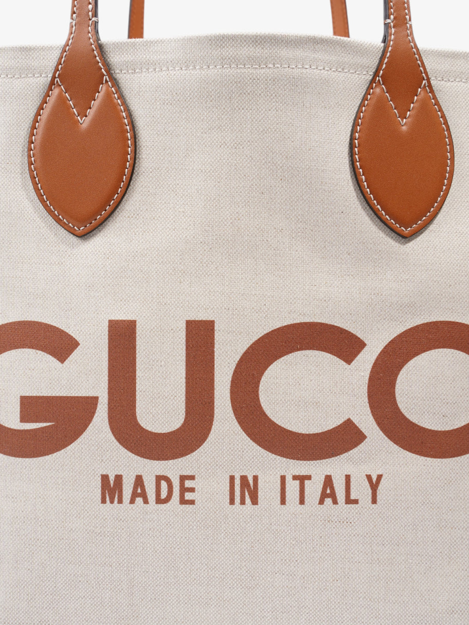 Gucci Gucci Logo-print  White  / Brown Canvas Large Image 7