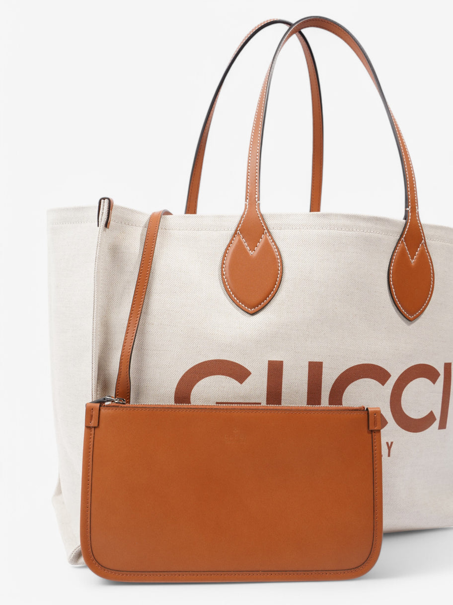Gucci Gucci Logo-print  White  / Brown Canvas Large Image 8