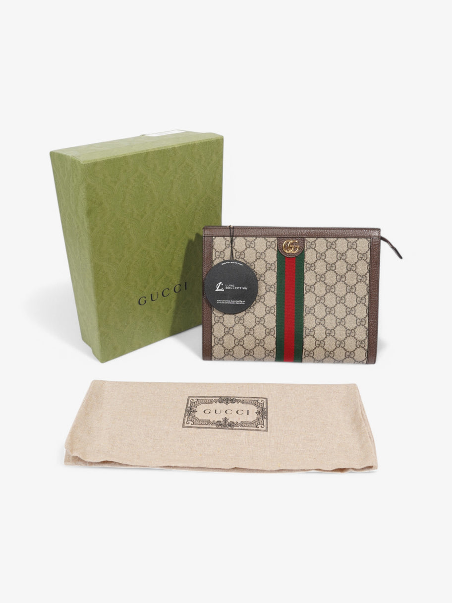 Gucci Ophidia Pouch Beige  / Brown / Green Coated Canvas Image 11