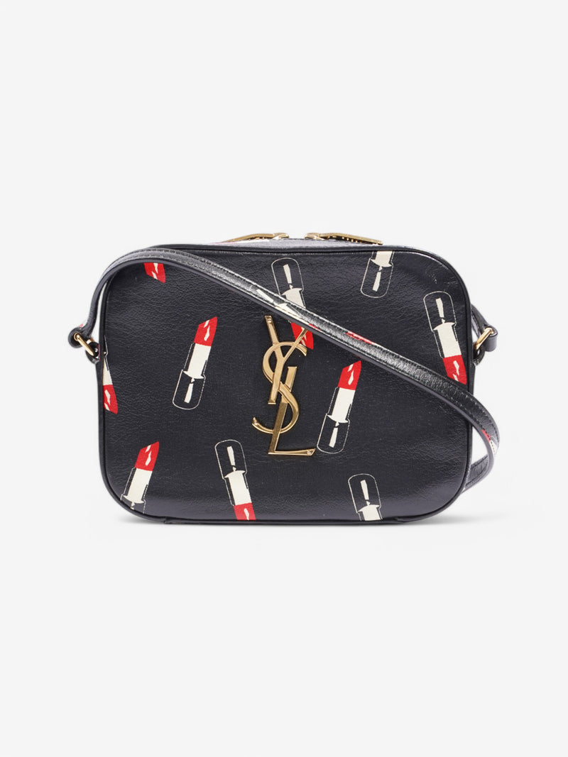  Saint Laurent Shoulder Bag Black / White / Red Leather