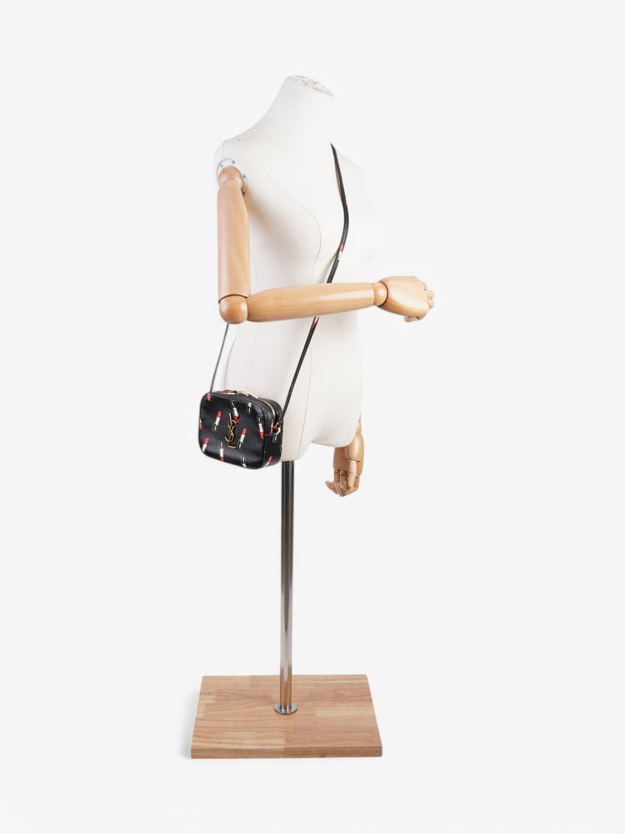 Saint Laurent Shoulder Bag Black / White / Red Leather Image 2