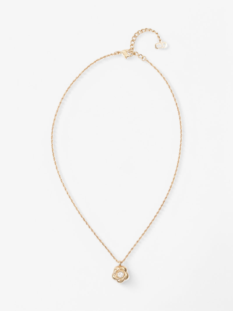  Christian Dior Flower Necklace Gold Base Metal