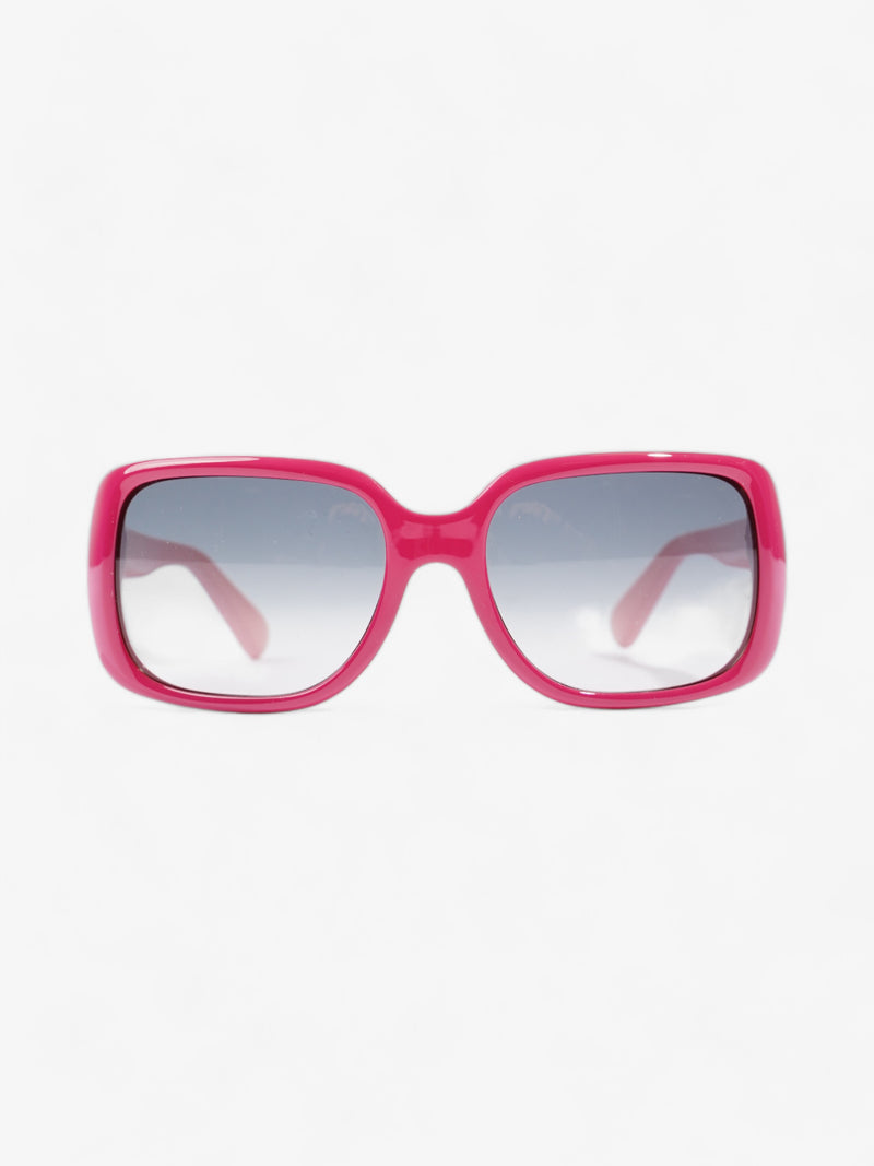  Dolce and Gabbana Rectangle-Frame Sunglasses  Fuschia / Light Pink Acetate 135mm