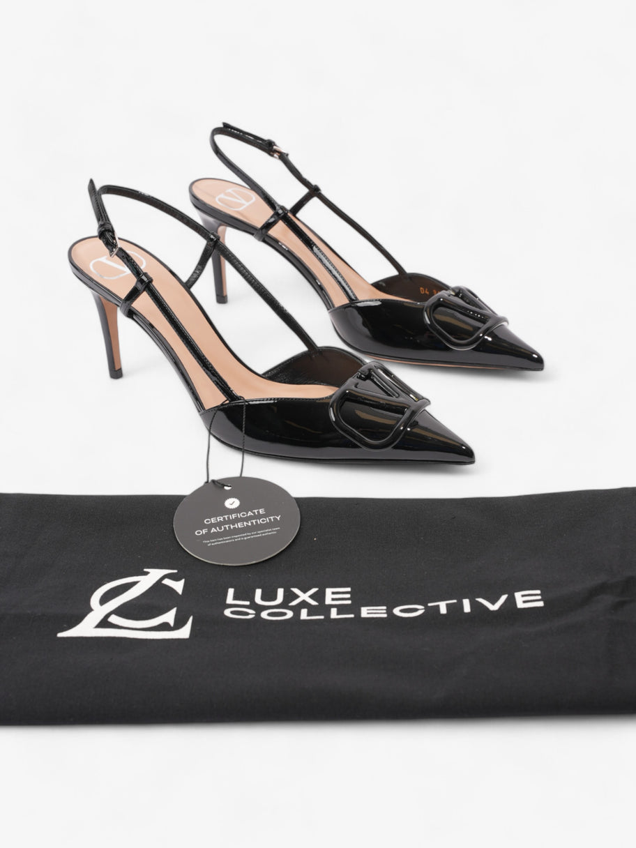 Valentino V Logo Slingbacks 80mm Black Patent Leather EU 37.5 UK 4.5 Image 10