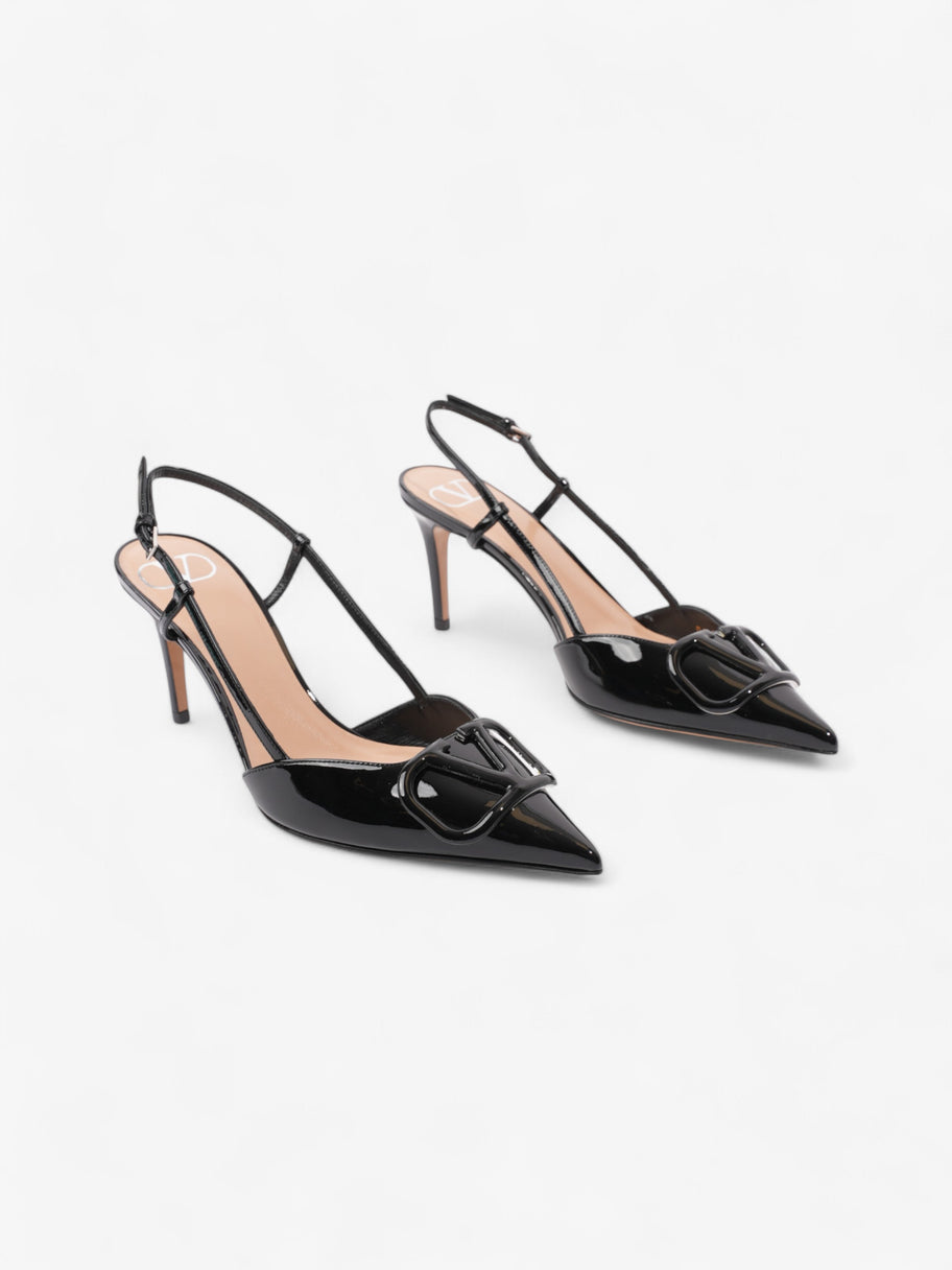 Valentino V Logo Slingbacks 80mm Black Patent Leather EU 37.5 UK 4.5 Image 2