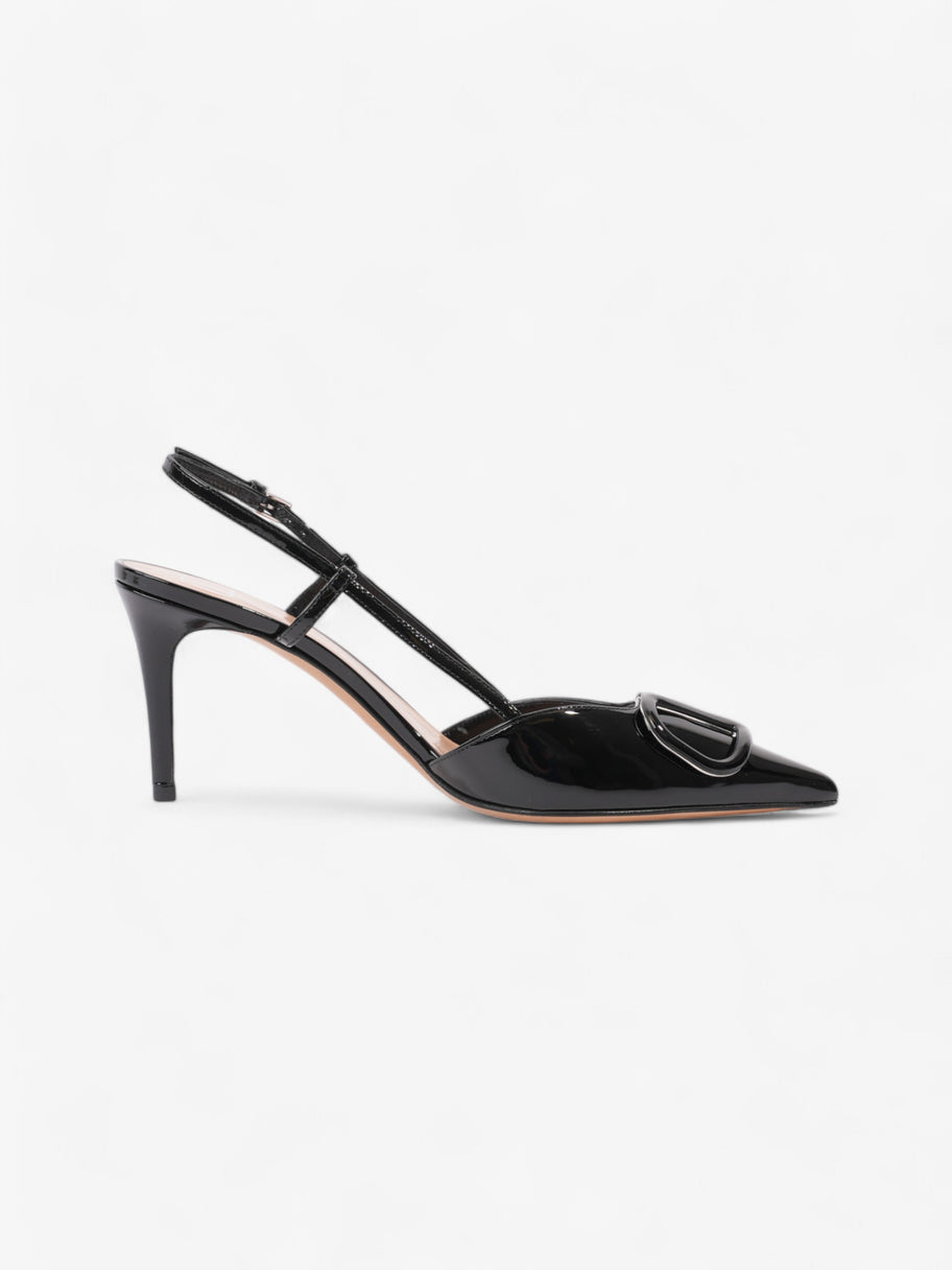 Valentino V Logo Slingbacks 80mm Black Patent Leather EU 37.5 UK 4.5 Image 4
