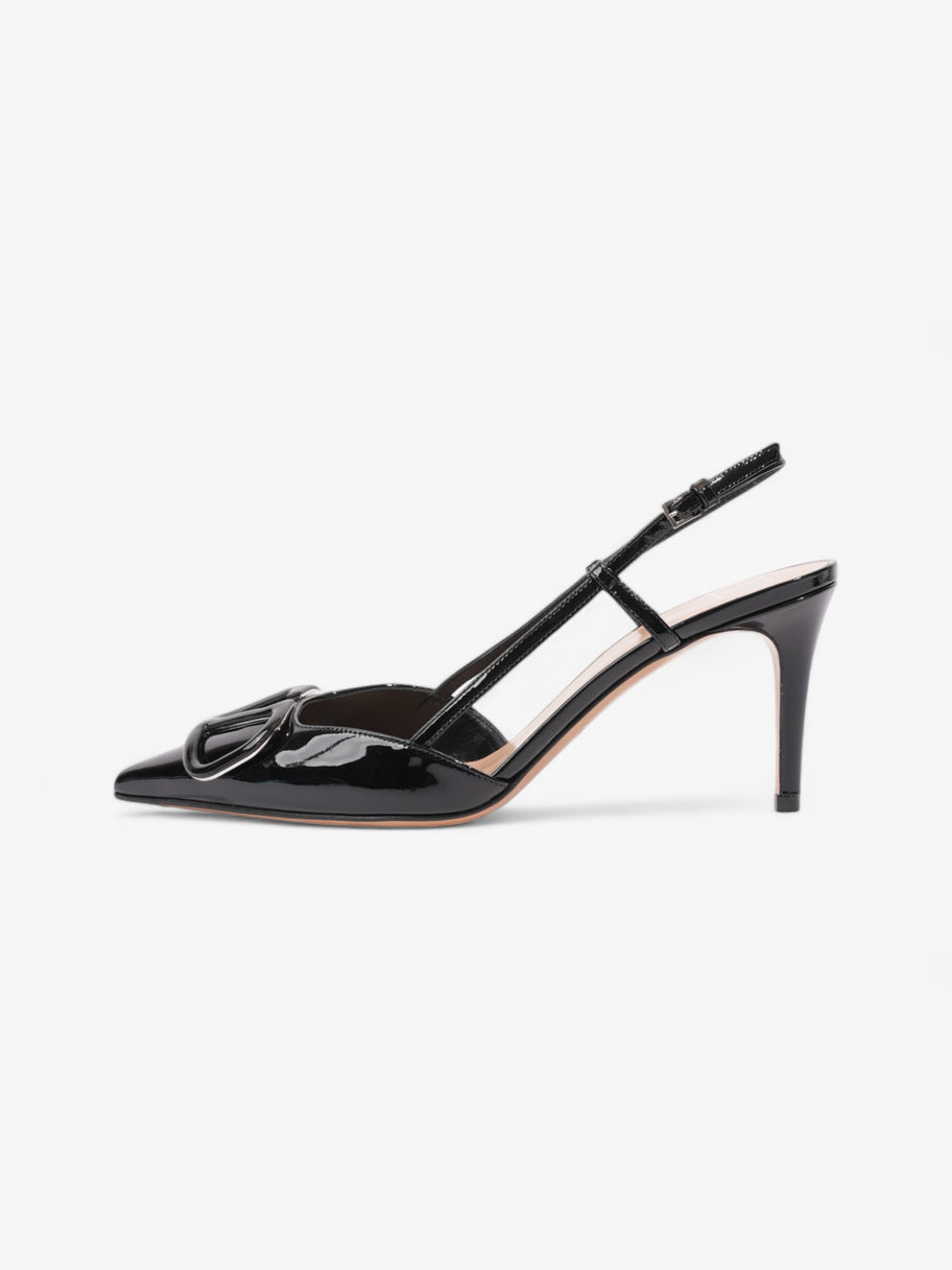 Valentino V Logo Slingbacks 80mm Black Patent Leather EU 37.5 UK 4.5 Image 5