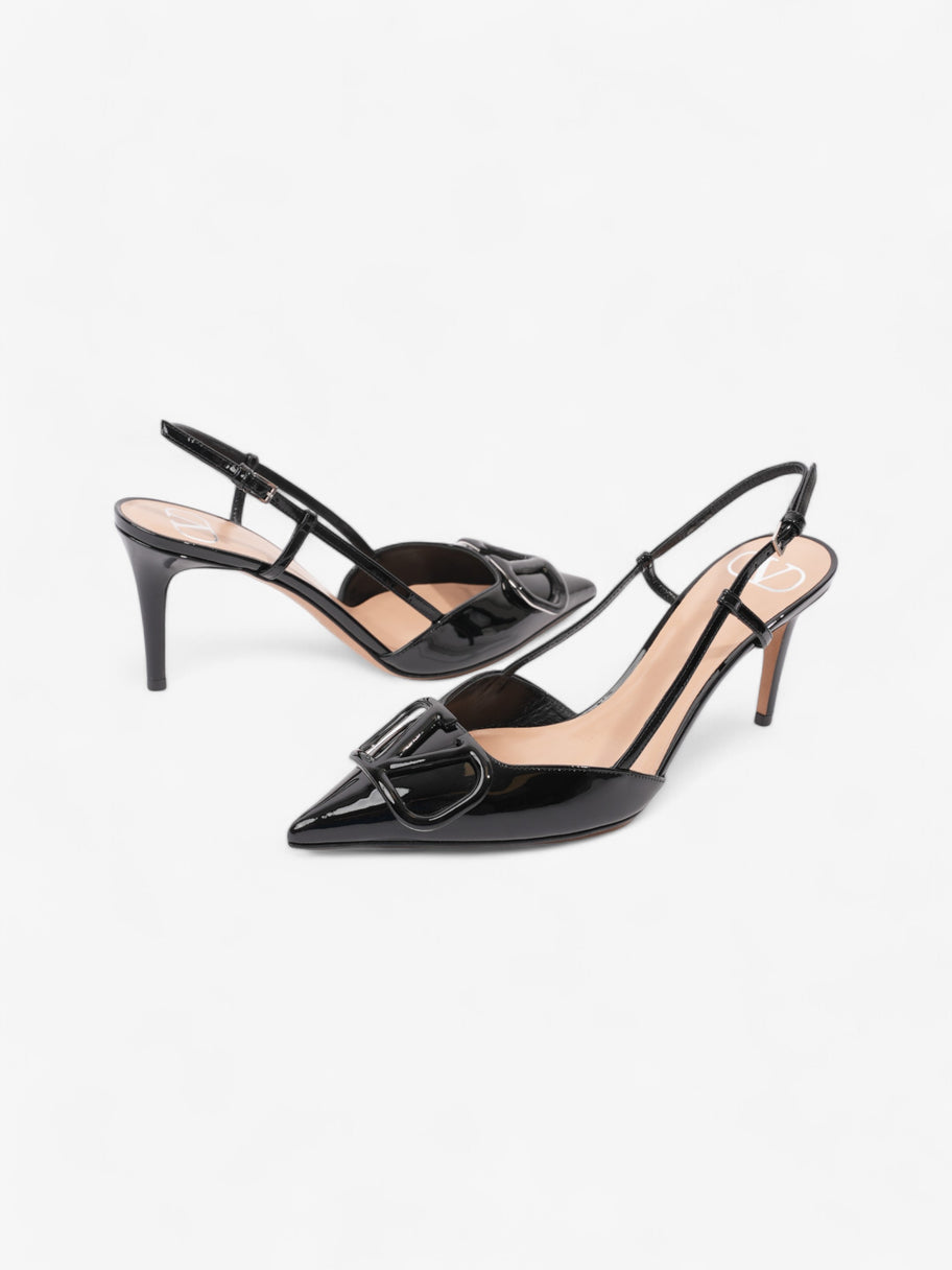 Valentino V Logo Slingbacks 80mm Black Patent Leather EU 37.5 UK 4.5 Image 9