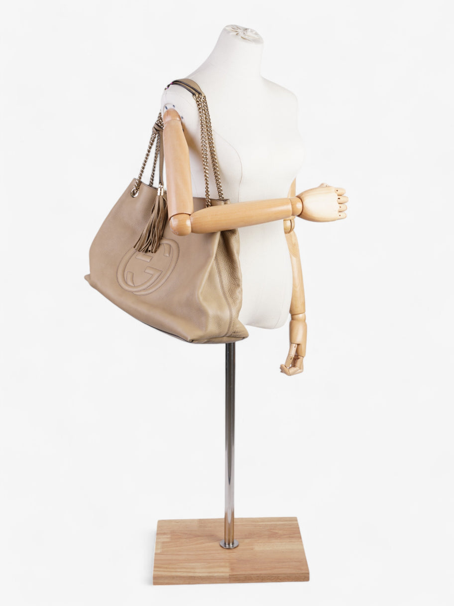 Gucci Soho Chain Tote Light Beige Calfskin Leather Large Image 2