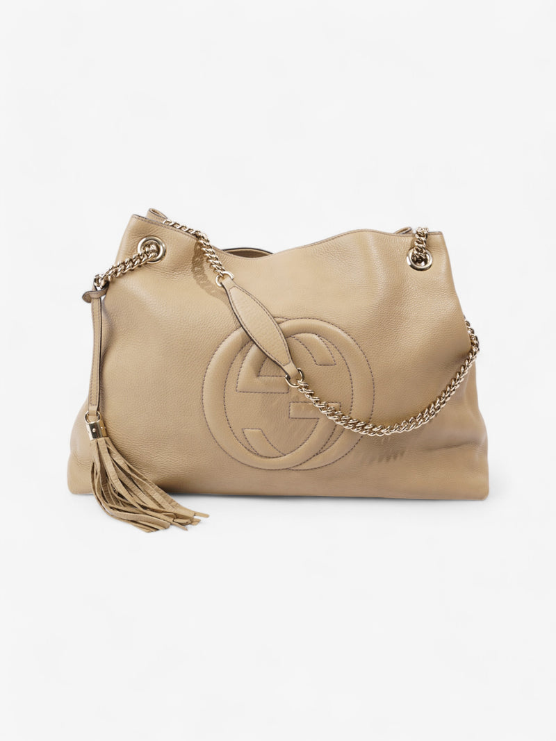  Gucci Soho Chain Tote Light Beige Calfskin Leather Large