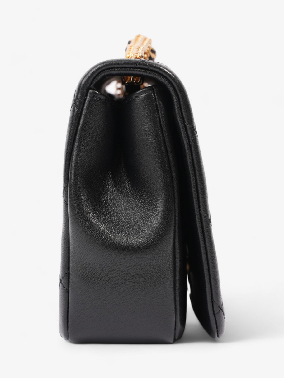 Chanel On And On Full Flap Black Lambskin Leather Small Image 5