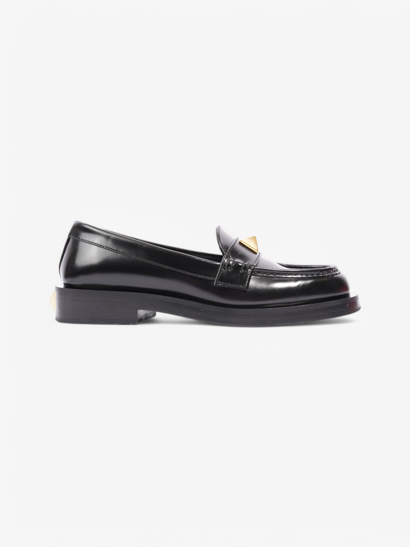  Valentino Rockstud Loafers Black / Gold Leather EU 37 UK 4