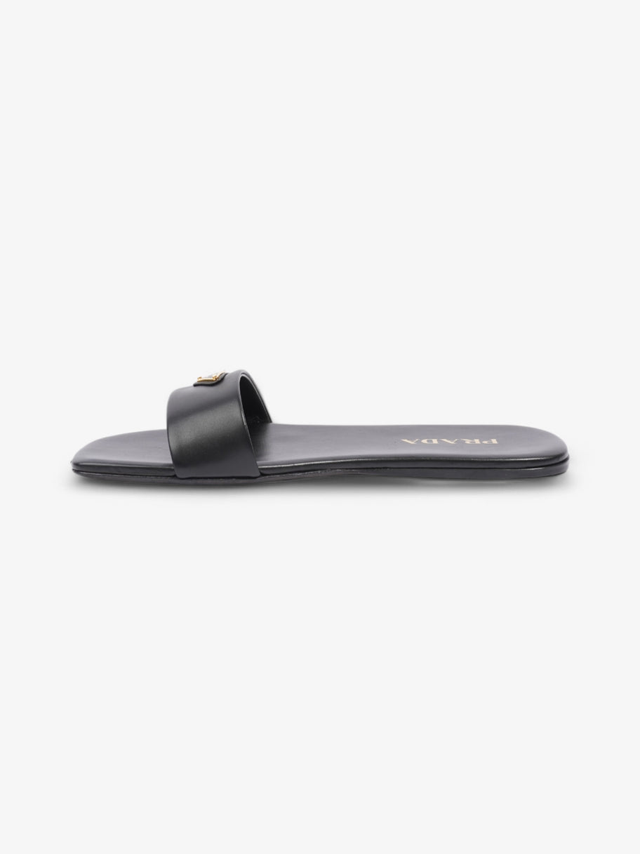 Prada Logo Slides Black Leather EU 39 UK 6 Image 3