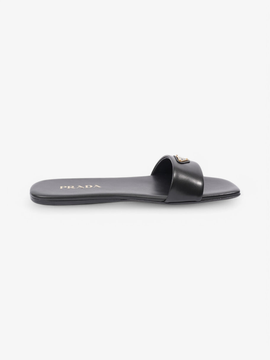 Prada Logo Slides Black Leather EU 39 UK 6 Image 4