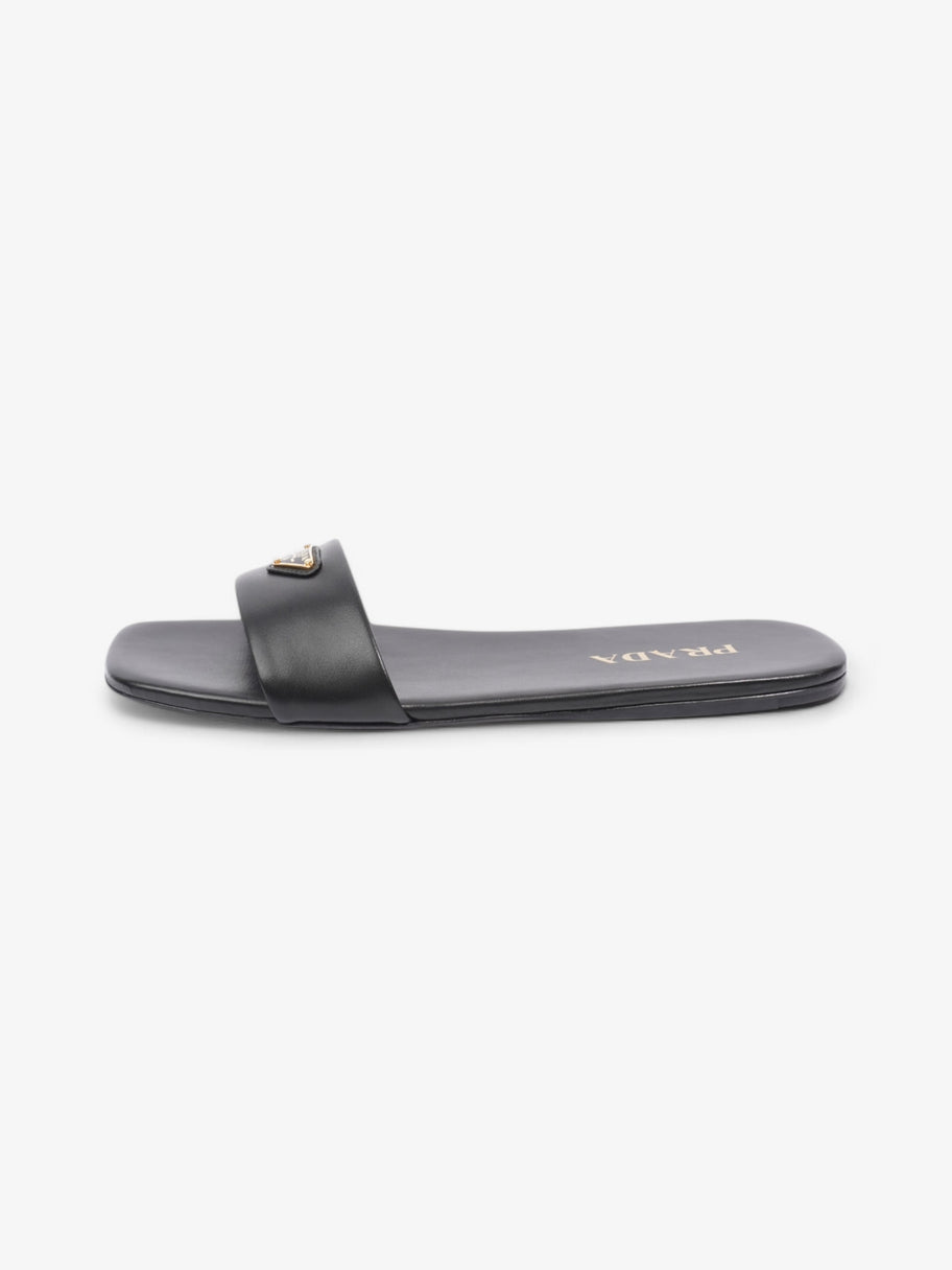 Prada Logo Slides Black Leather EU 39 UK 6 Image 5