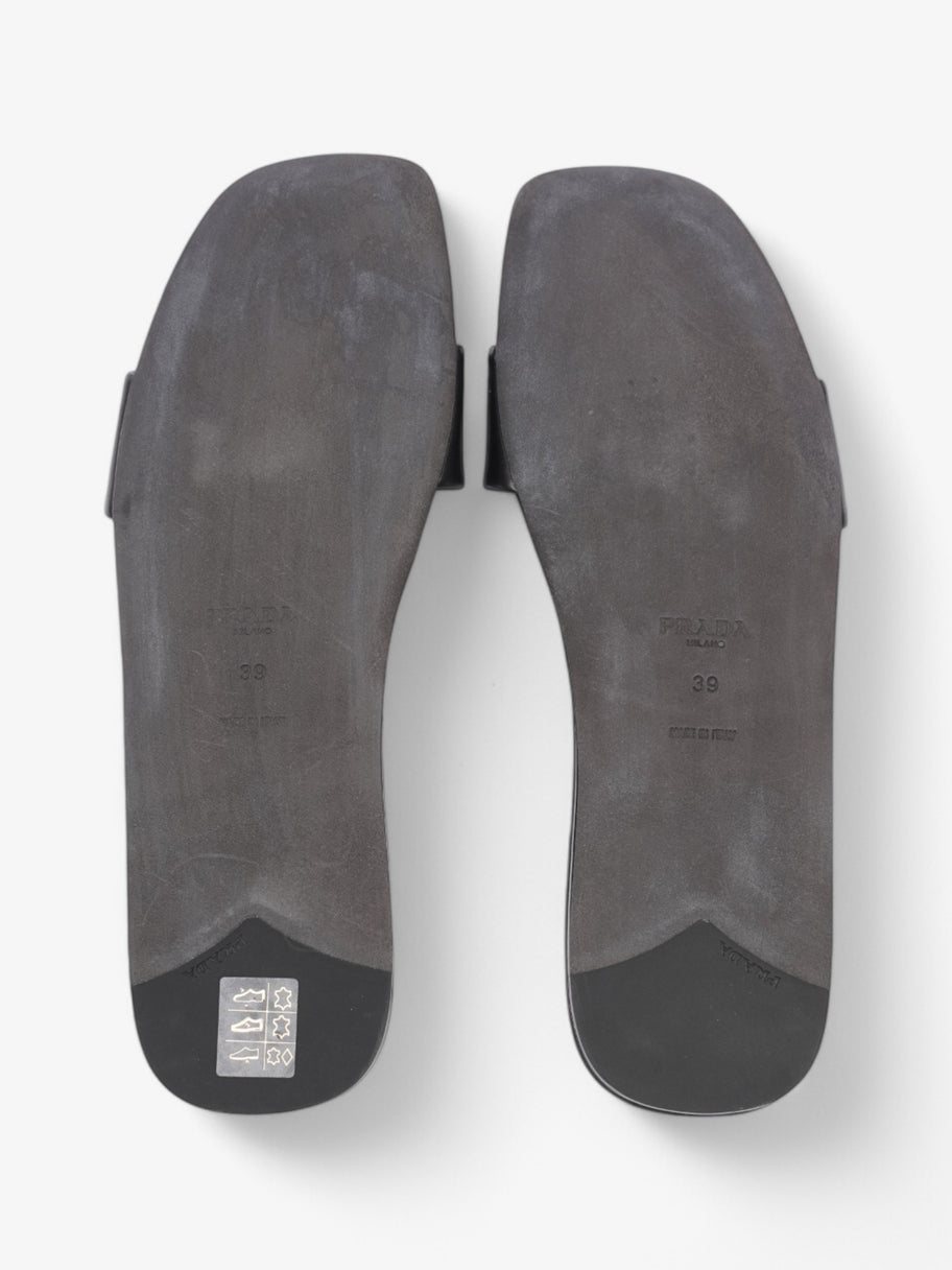 Prada Logo Slides Black Leather EU 39 UK 6 Image 7