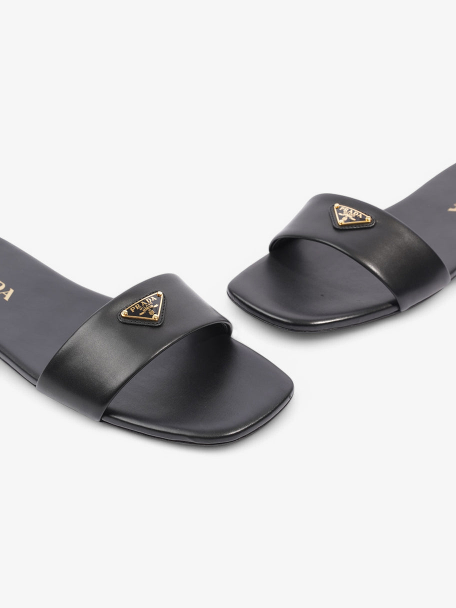 Prada Logo Slides Black Leather EU 39 UK 6 Image 8