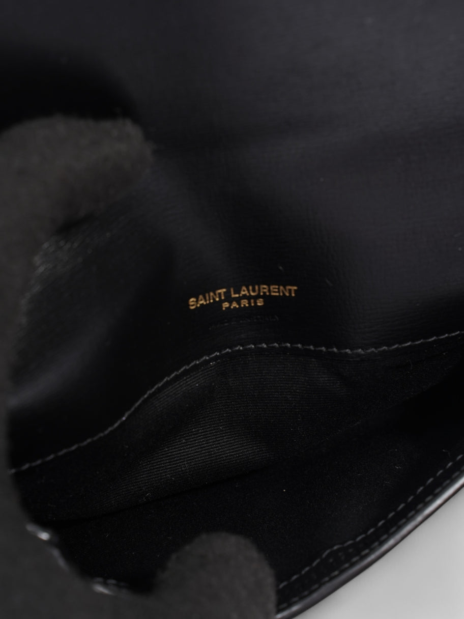 Saint Laurent Cassandre Phone Pouch Black Leather Image 8