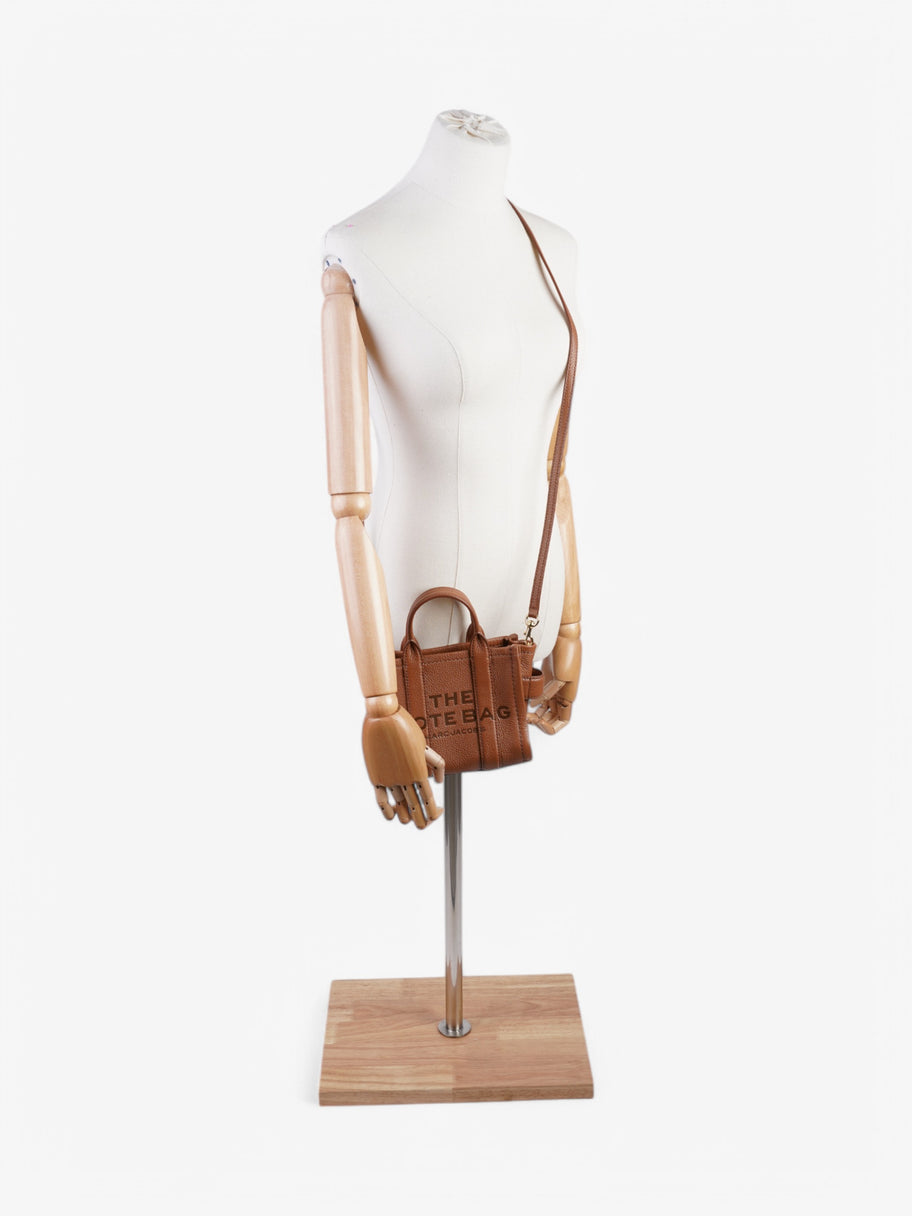 Marc Jacobs The Tote Bag Caramel Brown Leather Mini Image 2