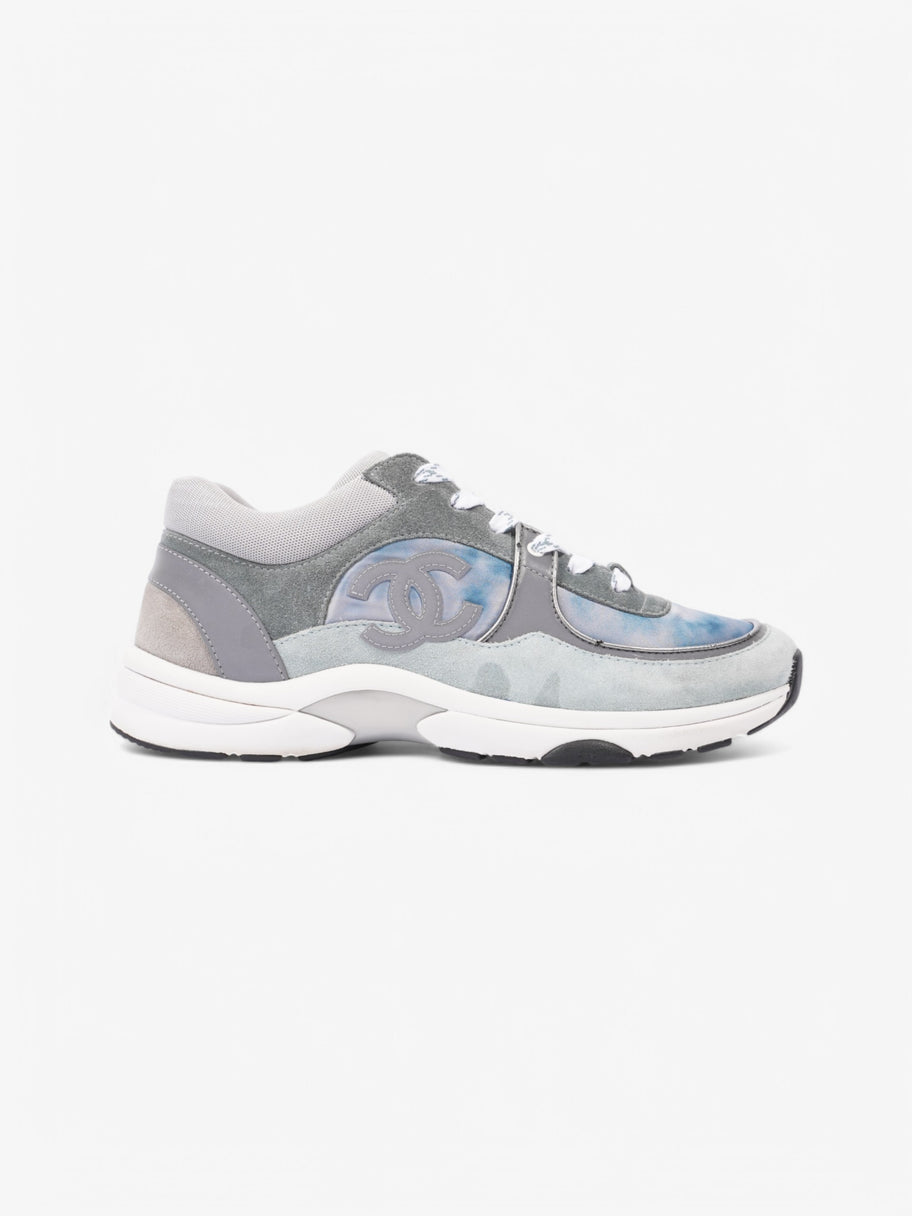 Chanel CC Logo Sneakers Blue / Grey Suede EU 40.5 UK 7.5 Image 1