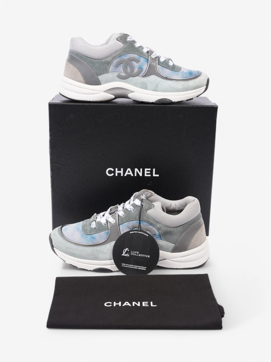 Chanel CC Logo Sneakers Blue / Grey Suede EU 40.5 UK 7.5 Image 11