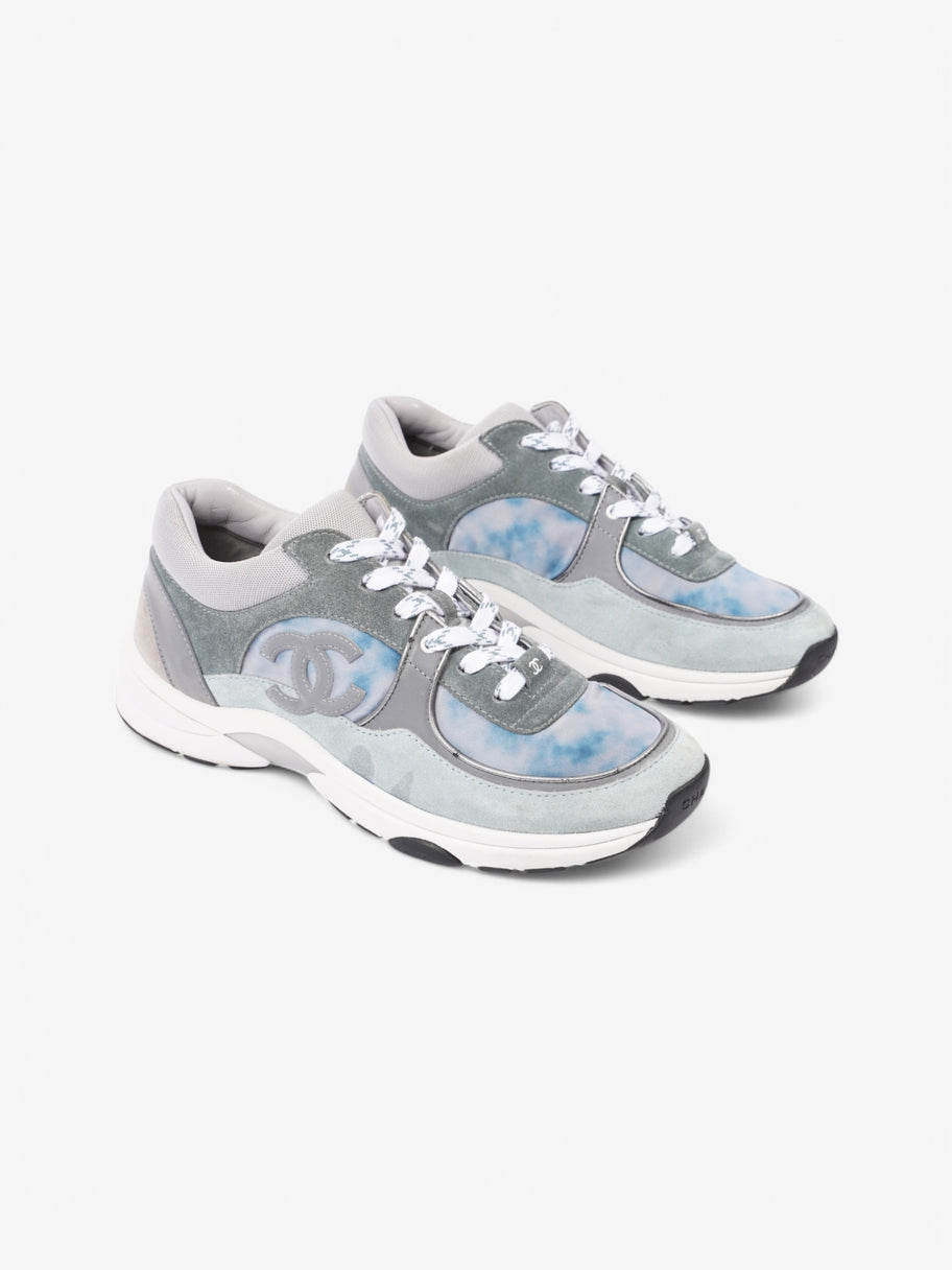 Chanel CC Logo Sneakers Blue / Grey Suede EU 40.5 UK 7.5 Image 2