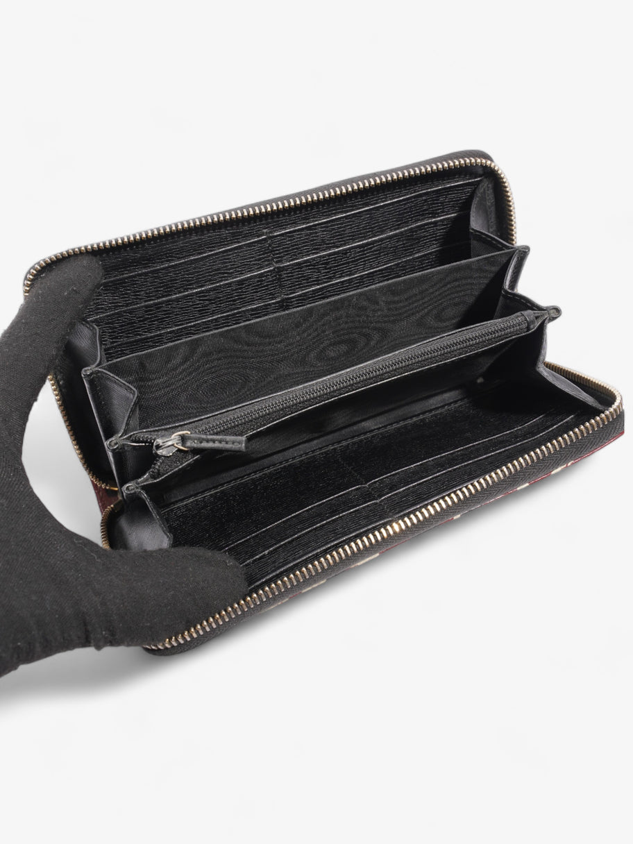 Gucci Leopard Print Zip Around Wallet Red / Black Calfskin Leather Image 7