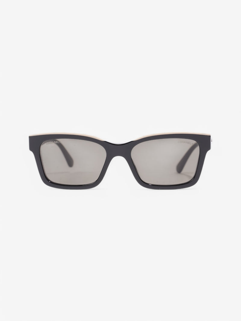  Chanel CC Sunglasses Beige  / Black Plastic