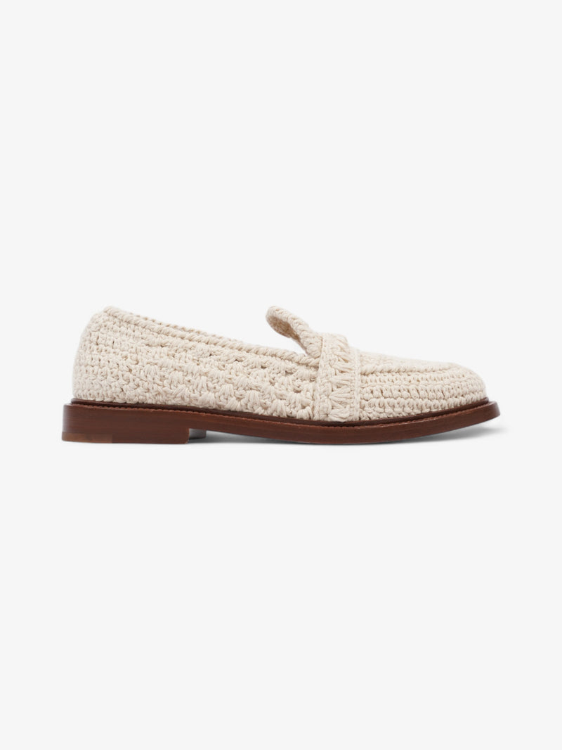  Chloe Kalya Crochet Loafers White  Crochet EU 37.5 UK 4.5