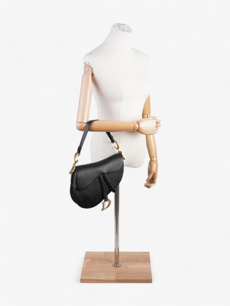  Christian Dior Saddle Bag Black Calfskin Leather