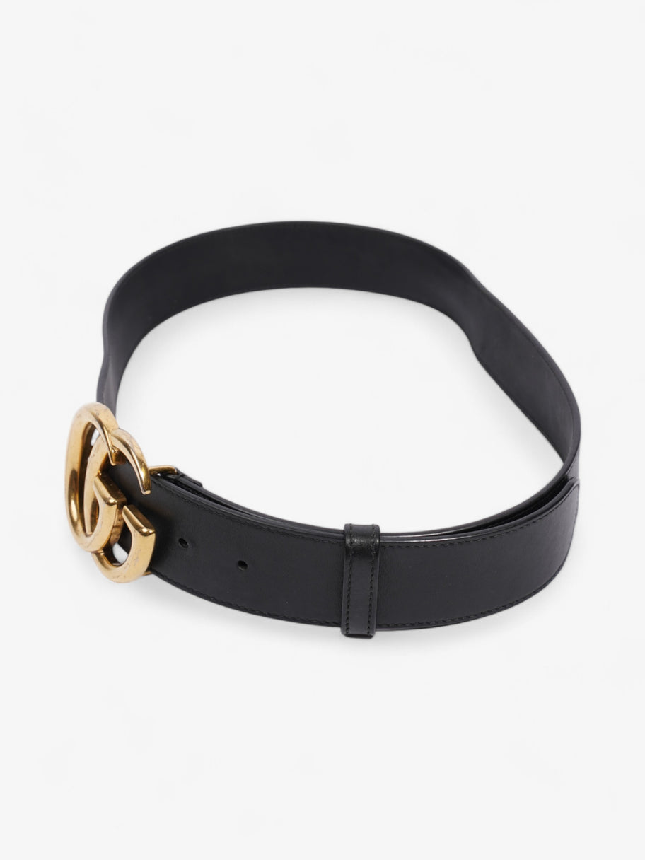 Gucci GG Marmont Wide Belt Black / Gold Leather 80cm / 32