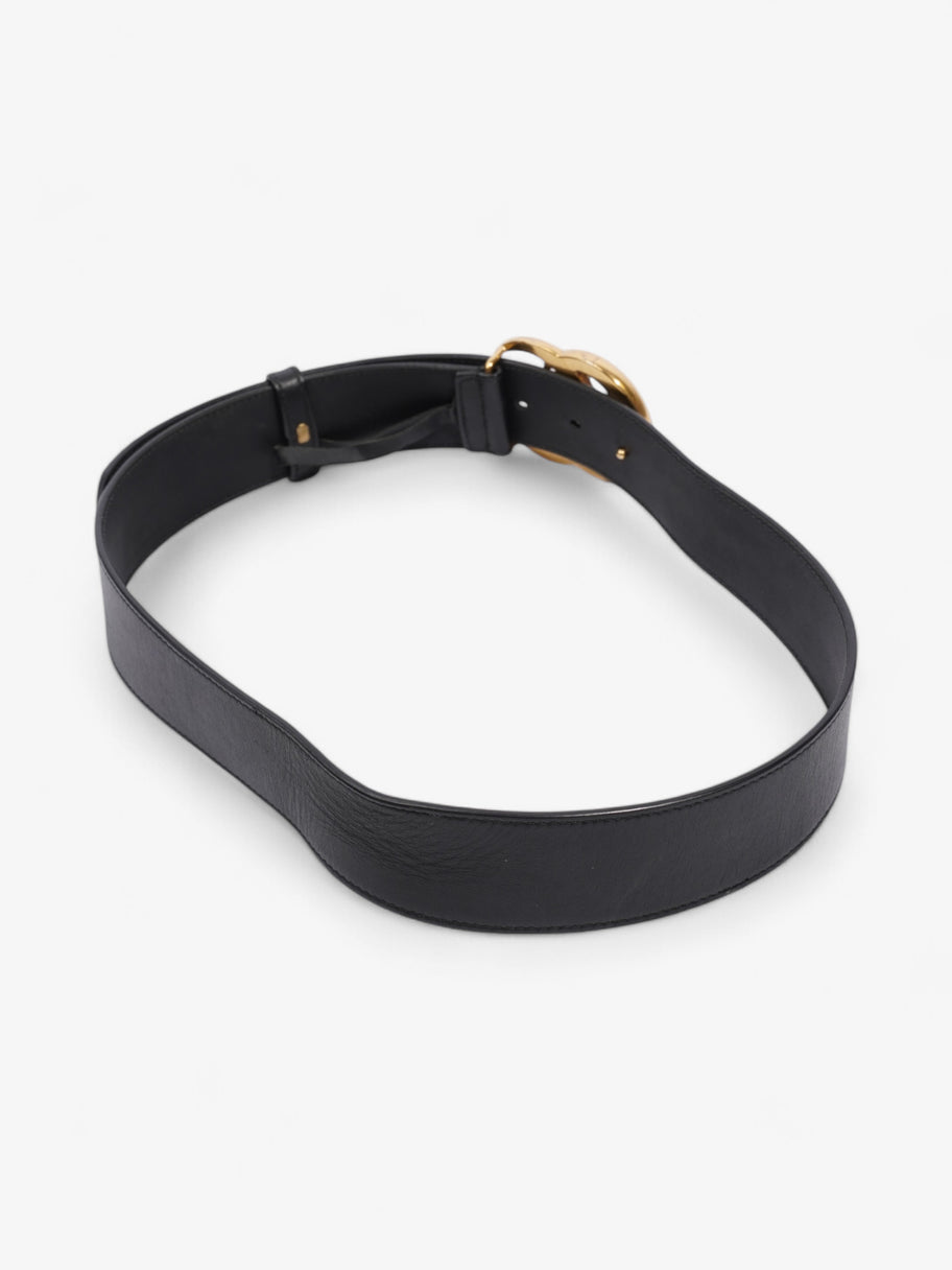 Gucci GG Marmont Wide Belt Black / Gold Leather 80cm / 32